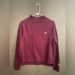 Champion Mock Neck Sweatshirt- Burgundy- Medium